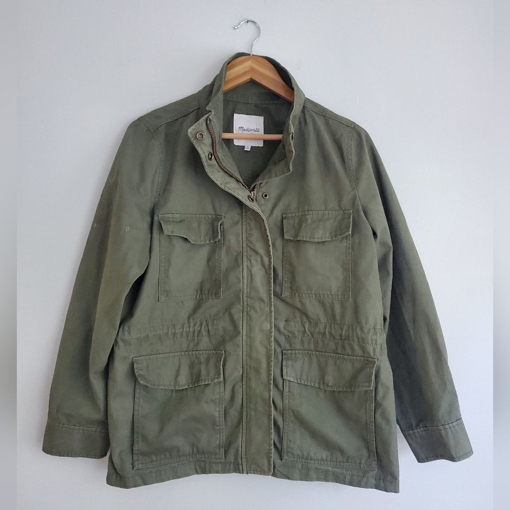 Madewell Olive Green Surplus Fatigue Cargo Jacket Lightweight Size Small